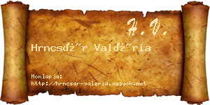 Hrncsár Valéria névjegykártya